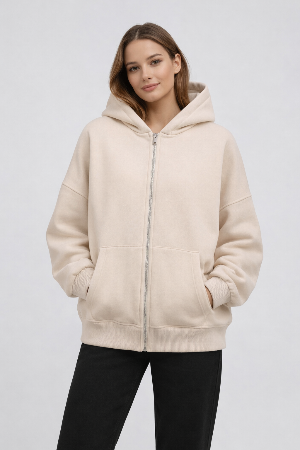 Zipper Jacket - Cream Beige