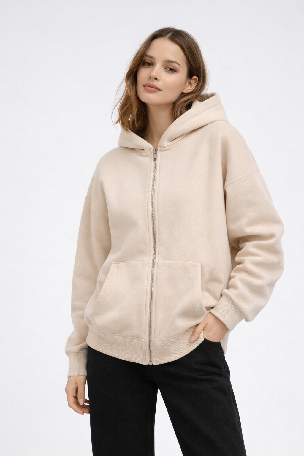 Zipper Jacket - Cream Beige