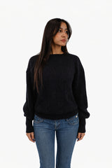Cable Knit Sweater - Black