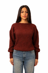 Cable Knit Sweater - Brown