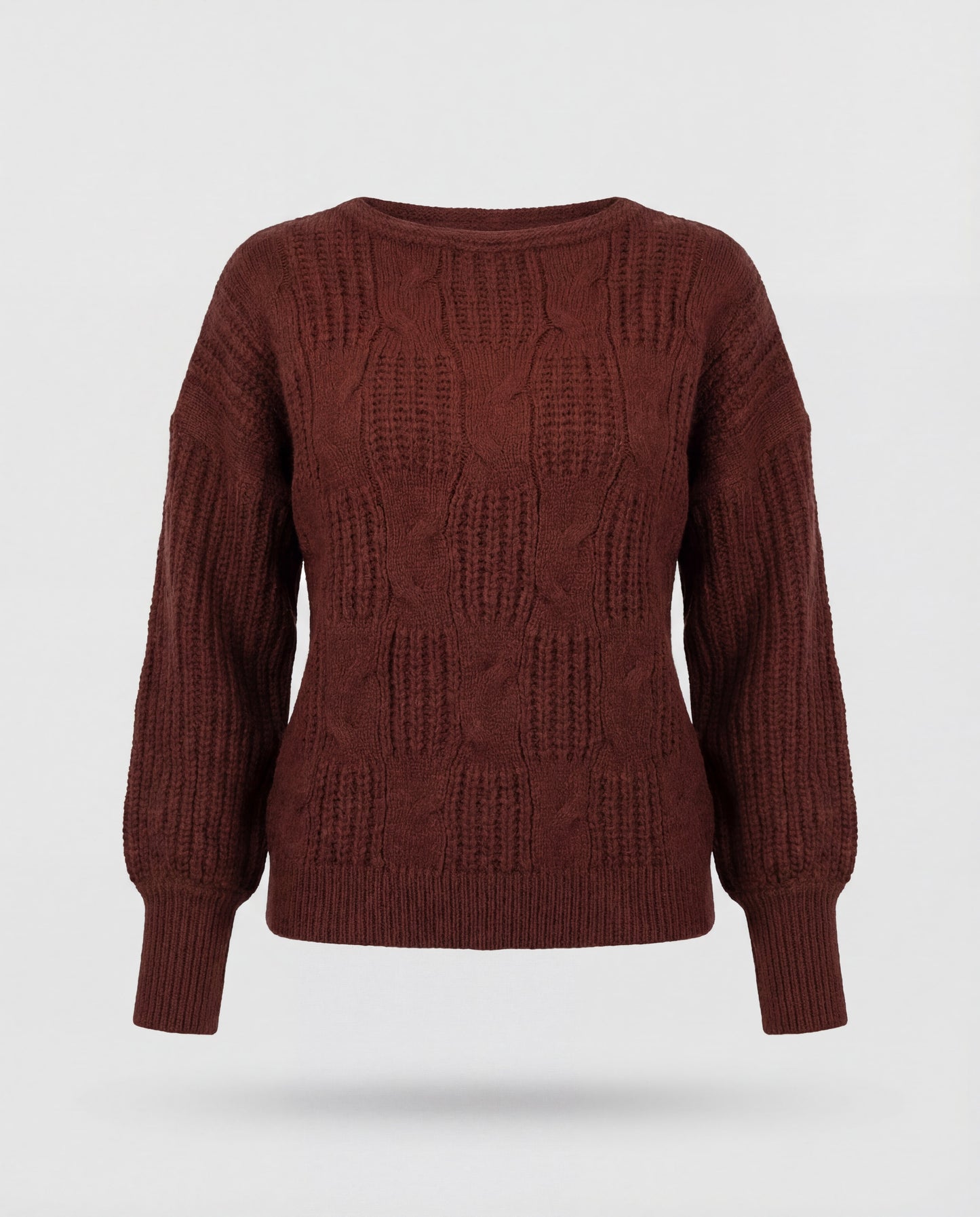 Cable Knit Sweater - Brown