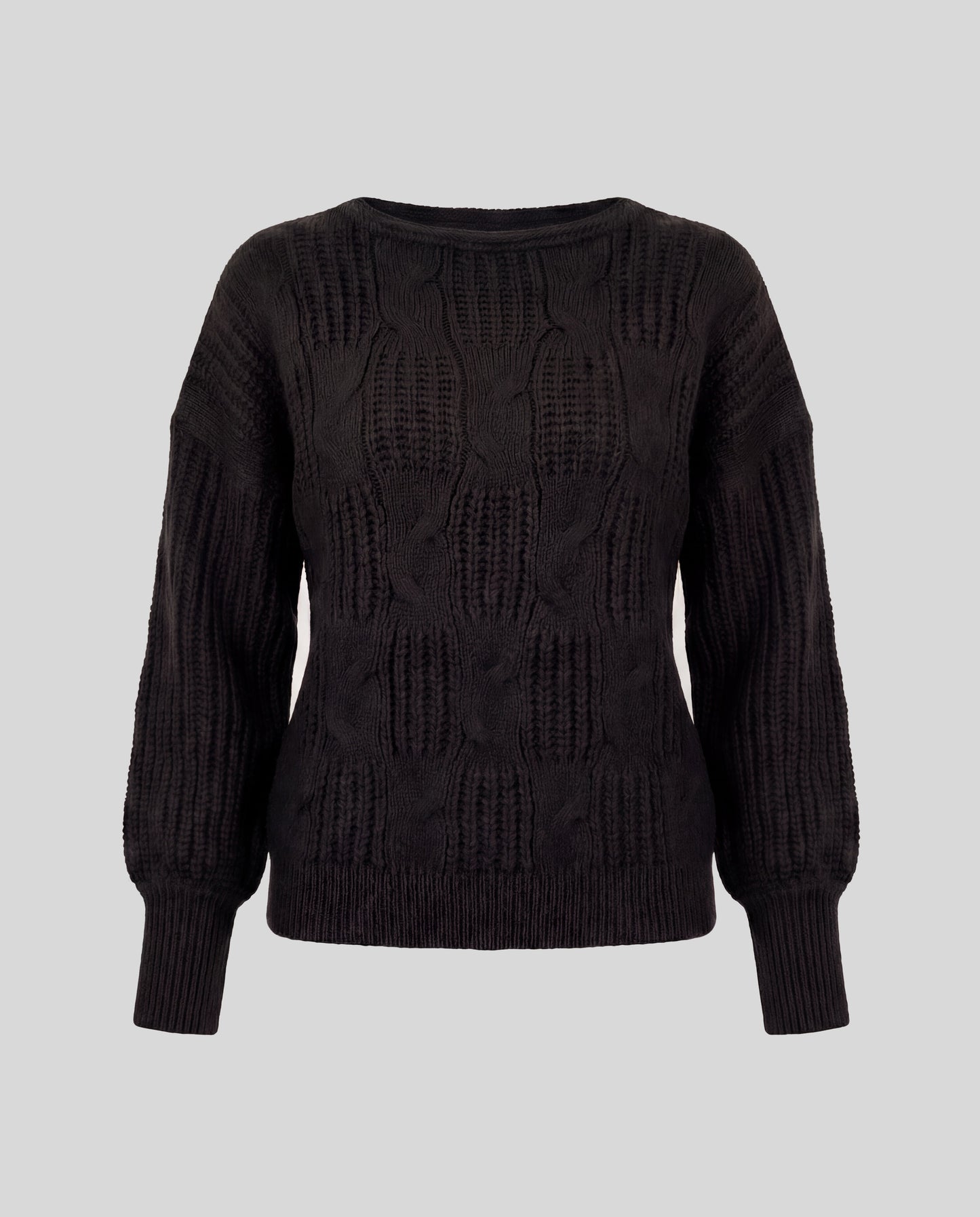 Cable Knit Sweater - Black
