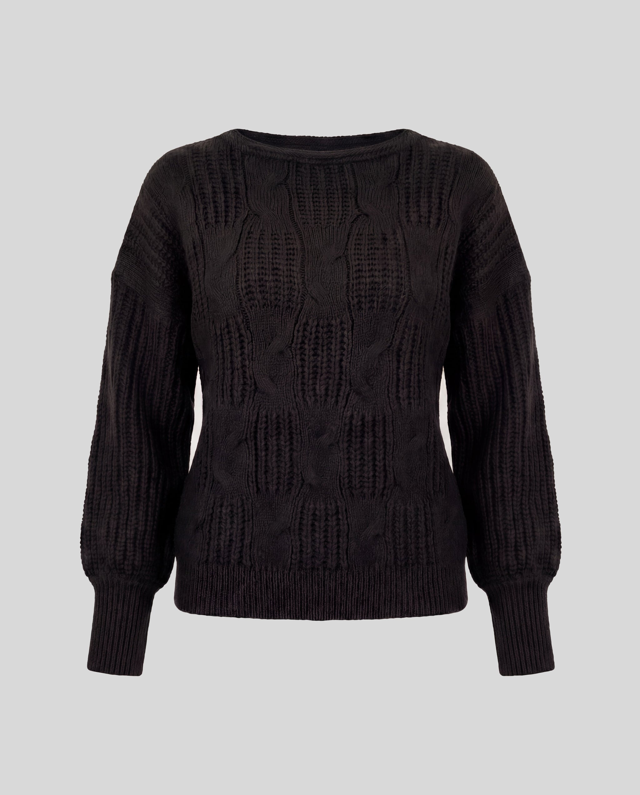 Cable Knit Sweater - Black