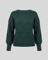 Cable Knit Sweater - Dark Green