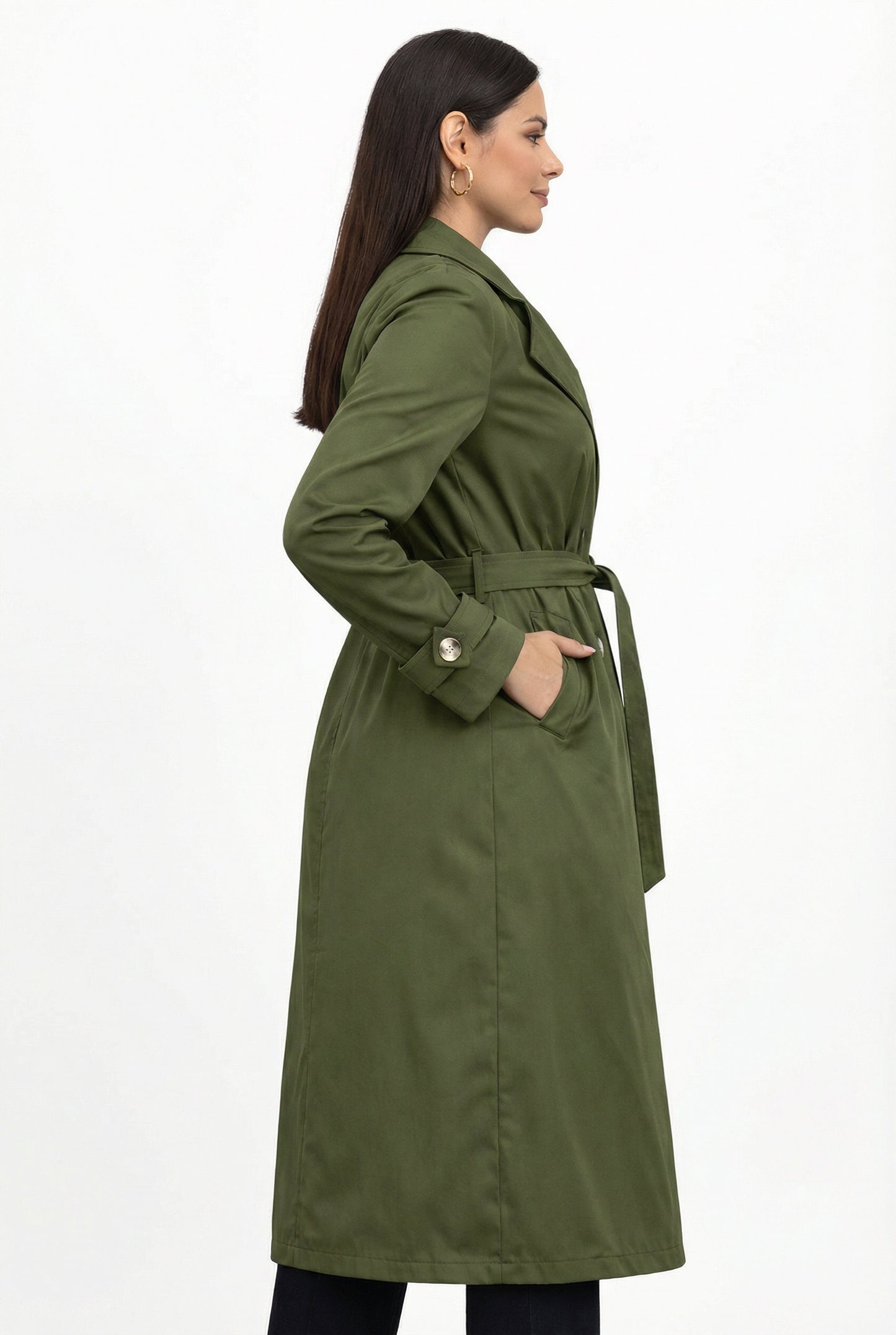 Trench Coat - Olive Green