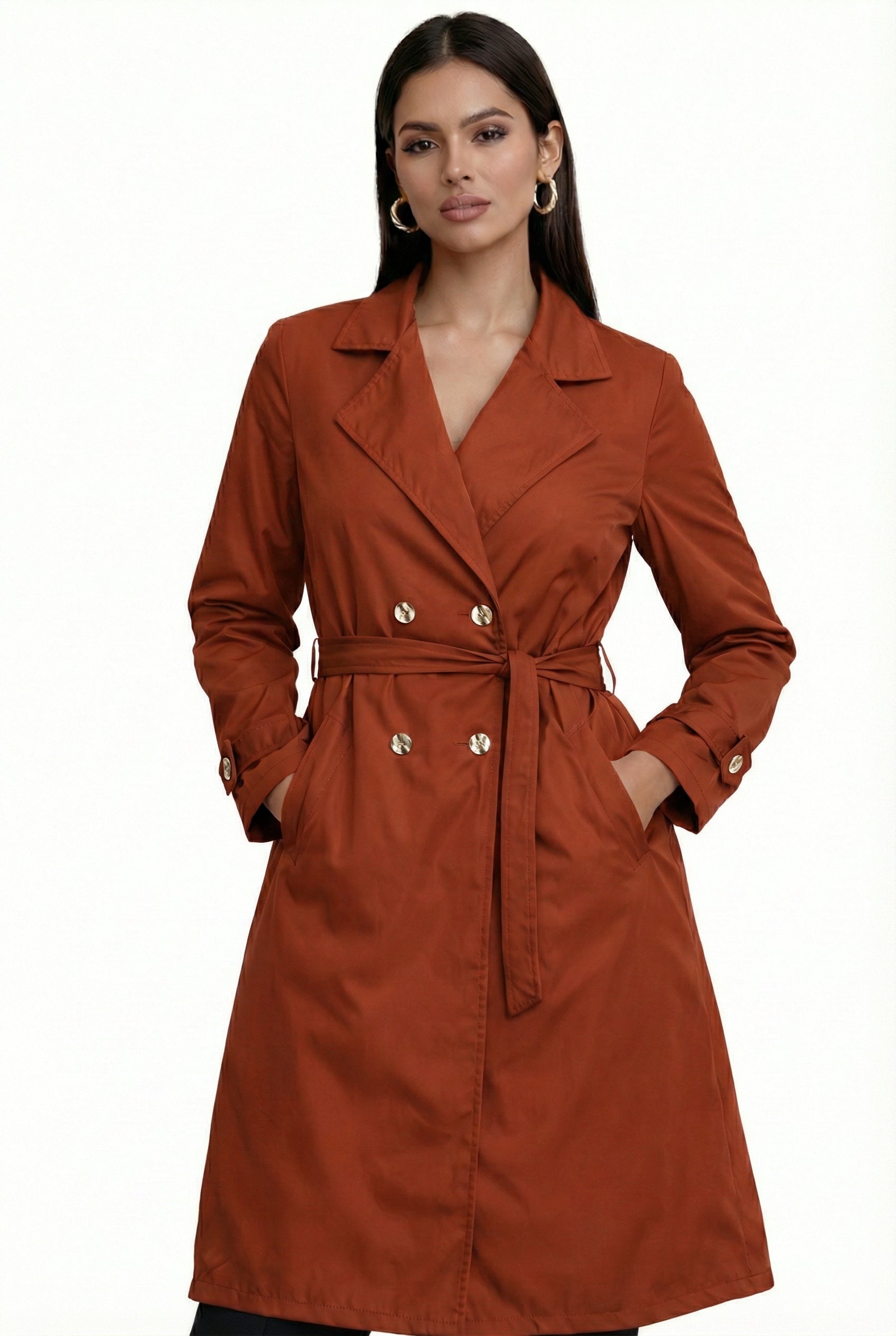 Trench Coat - Burnt Orange