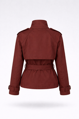 Belted Double-Breasted Trench Jacket - Brown